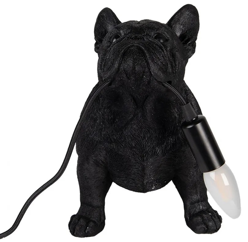 Dekor čierne stolné svietidlo BULDOČEK
