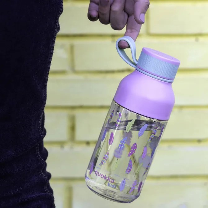Plastová fľaša Ice Kids s pútkom Feathers 430 ml