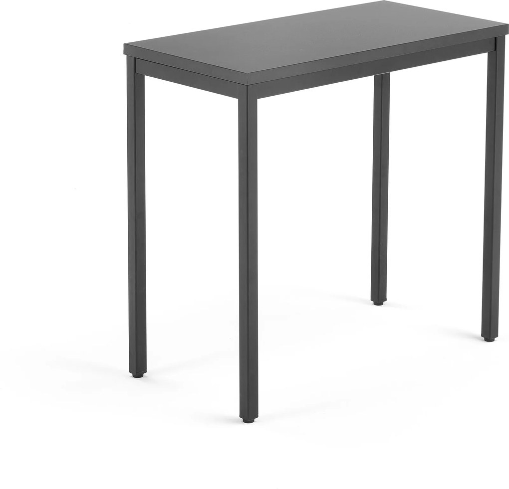 Bočný kancelársky pracovný stôl Modulus, 800x400 mm, čierna/čierna