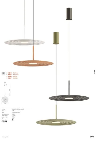 Redo 01-3047 - LED luster na lanku LAKE LED/13W/230V CRI 90 pr. 50 cm čierna