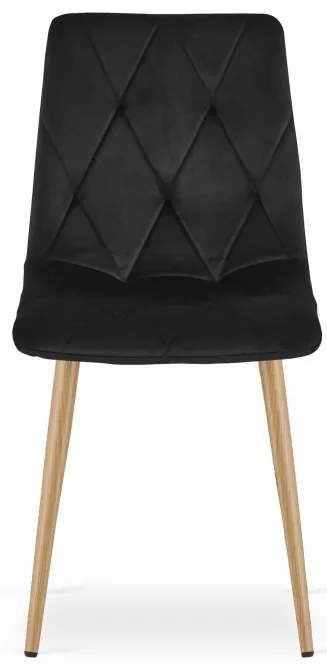 Set dvoch jedálenských stoličiek LIBRA zamatové čierne / drevené nohy (2 ks)