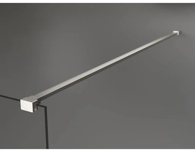 Mexen Kioto, sprchová zástena Walk-In 120 x 200 cm, 8mm číre sklo biely vzor, brúsená oceľ profil, 800-120-101-97-85