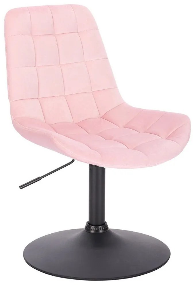 LuxuryForm DESIGN Stolička PARIS VELUR na čiernom tanieri - svetloružová