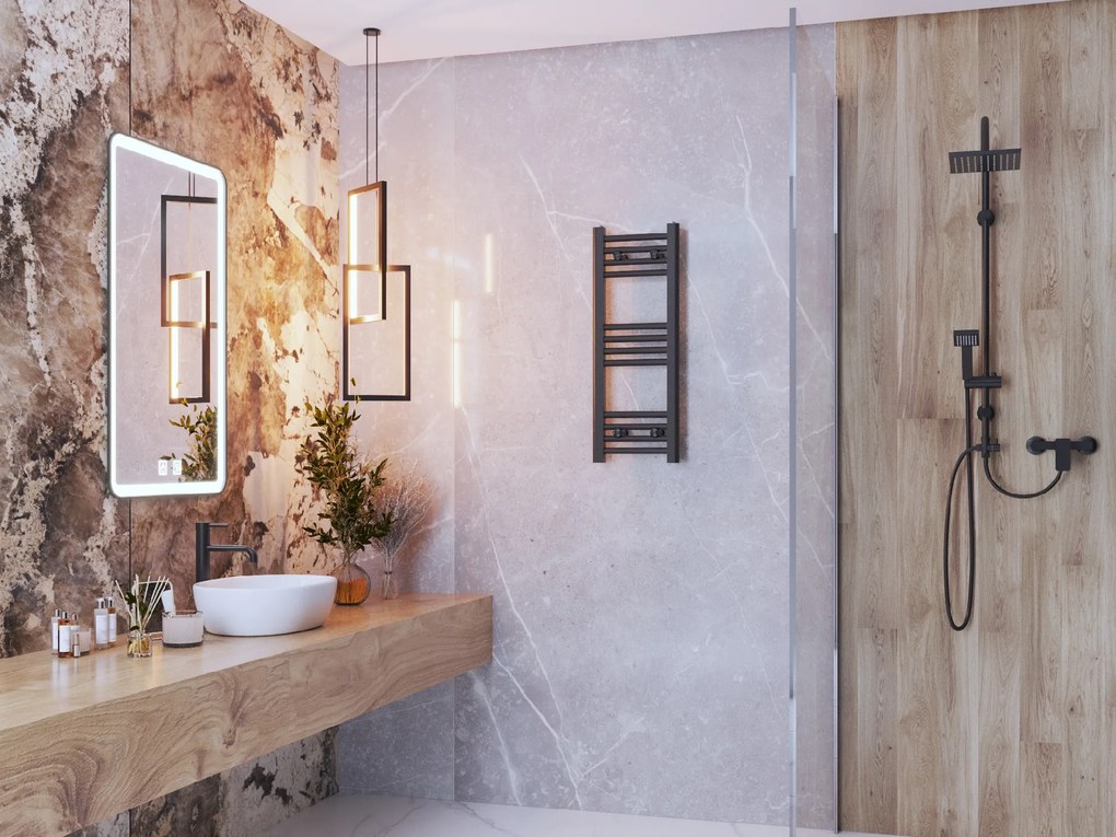 Gamma Erga Basic, vykurovacie teleso 800x300 mm, 224 W, čierna, ERG-LAV-BASIC-8030-BK