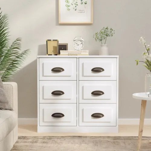 vidaXL Komoda lesklá biela 70x35,5x67,5 cm spracované drevo-