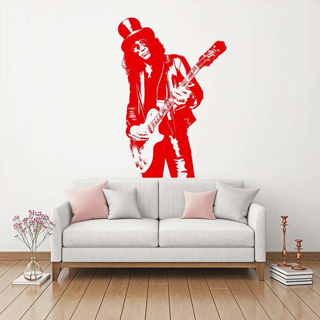 Veselá Stena Samolepka Slash Farba: červená, Veľkosť: 80 x 55 cm