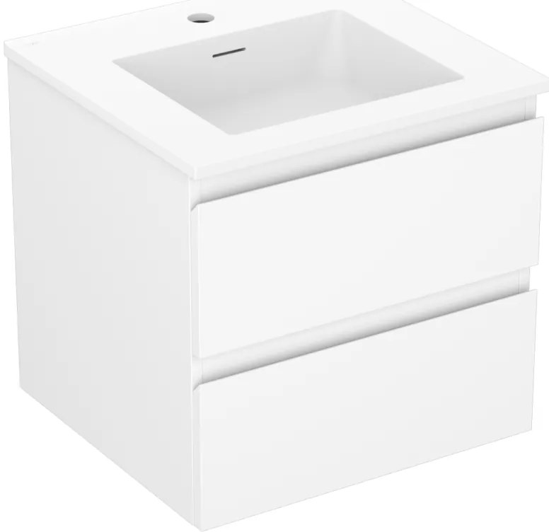 Mexen Orio, kúpeľňová skrinka 50 cm s umývadlom Otis, 2 zásuvky, biela matná, 91A10-05047-2-BFF01-W18M01