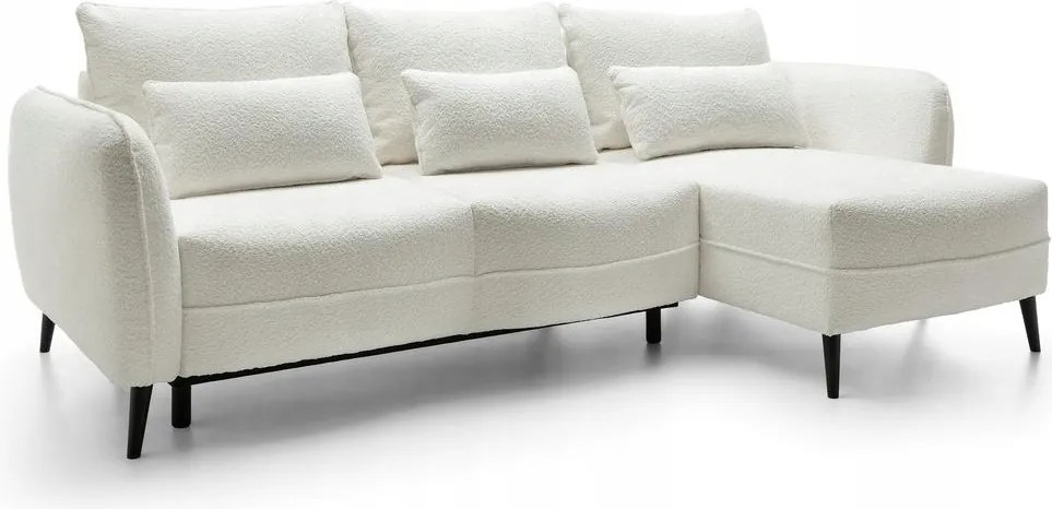 Rohová sedacia súprava Eilish (p) (krémová čierna)