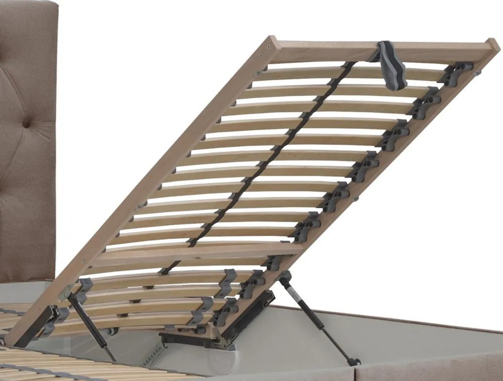 Posteľ Amy 180x200 cm, svetlo hnedá látka