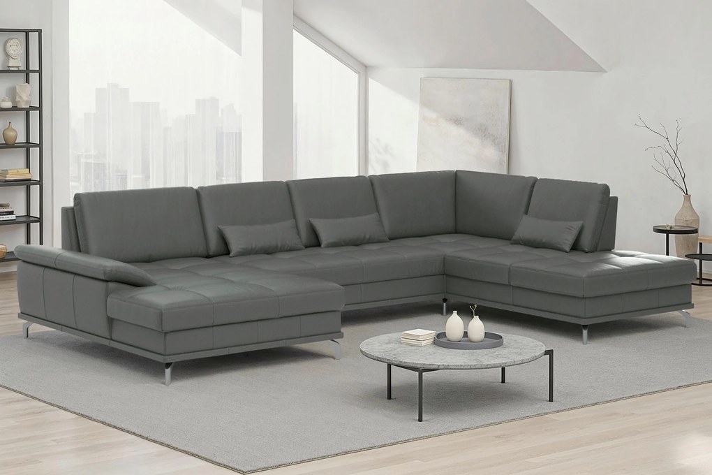 XXXLutz SEDACIA SÚPRAVA, textil, koža, antracitová Sit & More - Sedačky - 00014403973F