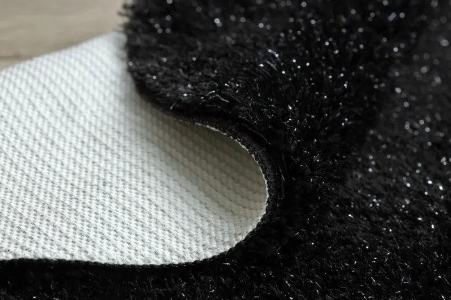 Kúpeľňový koberček SYNERGY glamour / lurex, čierny kruh