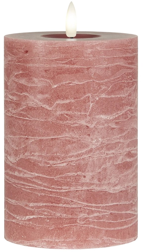 Ib Laursen LED sviečka Pillar Dark Malva 15 cm