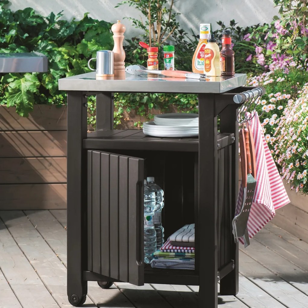 Keter záhradný grilovací stolík UNITY 105 l, hnedá