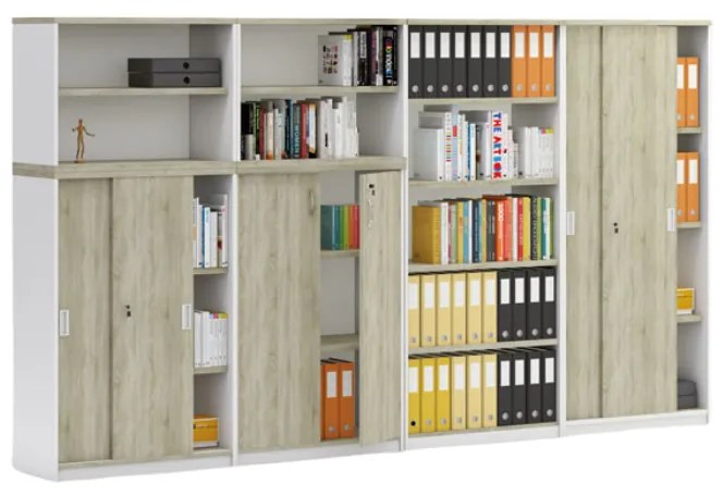 Zostava skríň MIRELLI, typ D, biela / dub sonoma