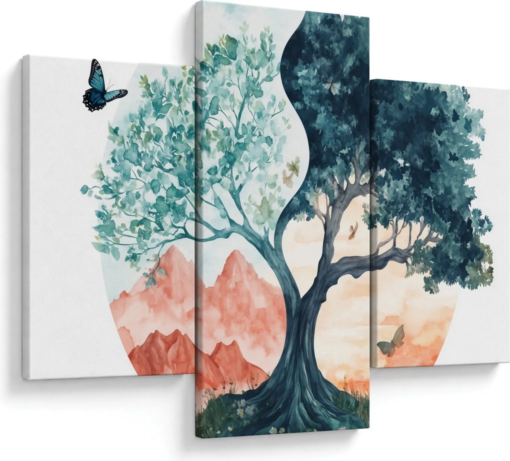 Obraz – Akvarelový strom plný života (90x60 cm)