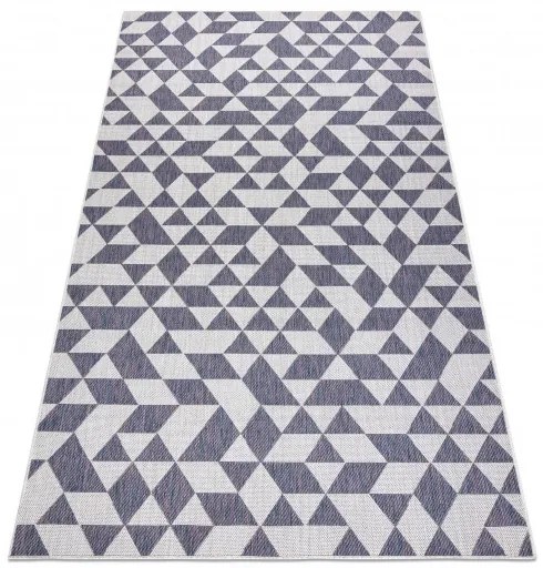 Dywany Łuszczów, Kusový koberec Sion Sisal Triangles 22373 ecru/blue-pink – na von aj na doma, 140x190, viacfarebná, chodba / predsieň