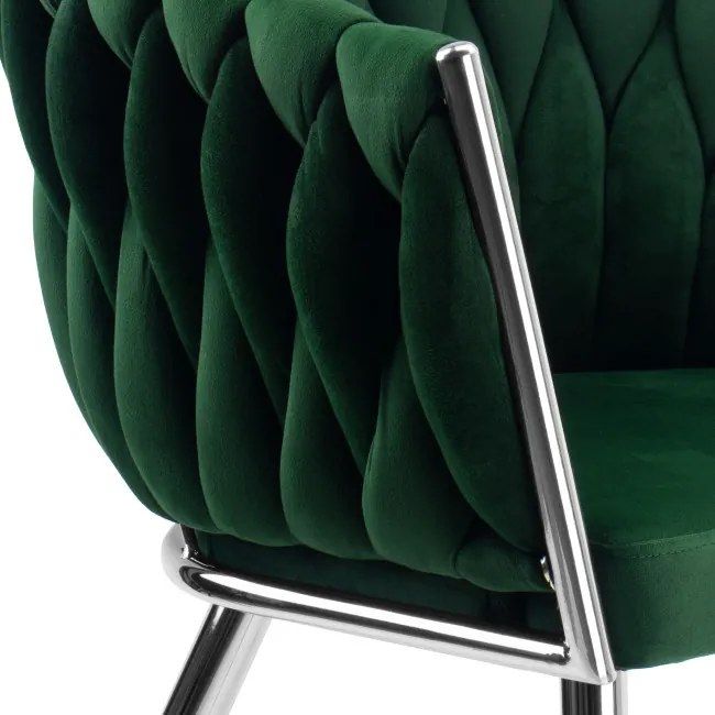 Jedálenská stolička COFTON VELVET tmavozelená