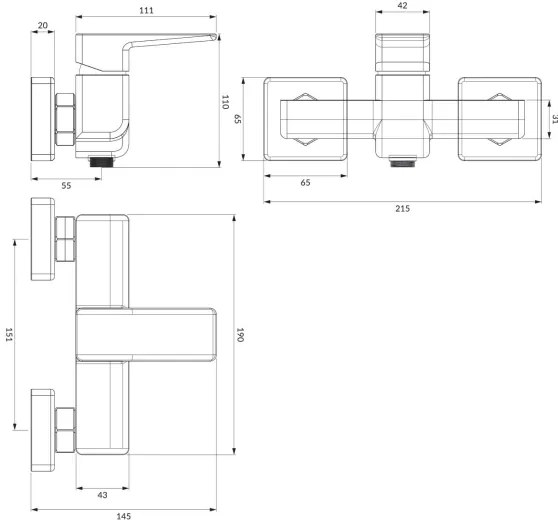 OMNIRES PM7440CR - Sprchová batéria PARMA lesklý chróm