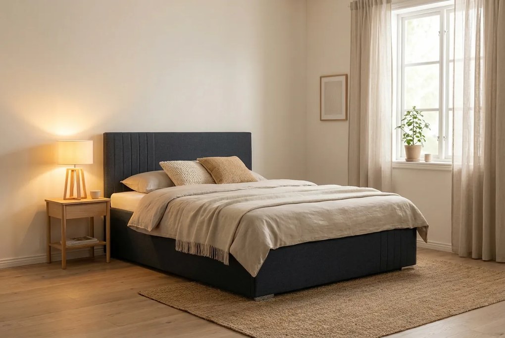 Postel MARS 160x200 cm Tmavomodrá Bez matraca