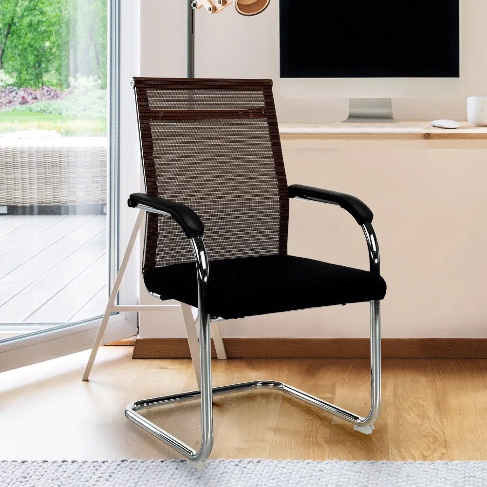 Konferenčná stolička Esin - hnedá / čierna