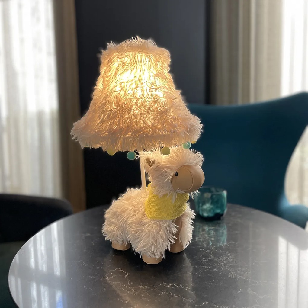 Detská stolná lampa Alpaka biela vrátane LED - Alma