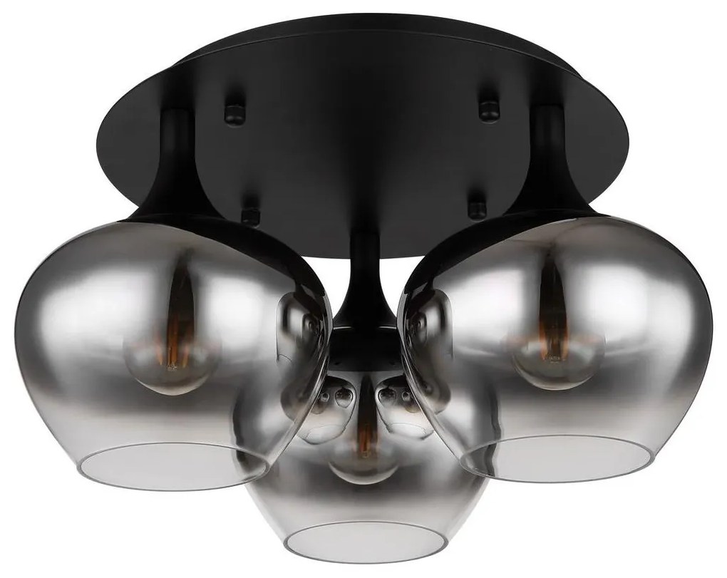 Globo 15548-3D - Prisadený luster MAXY 3xE27/40W/230V čierna
