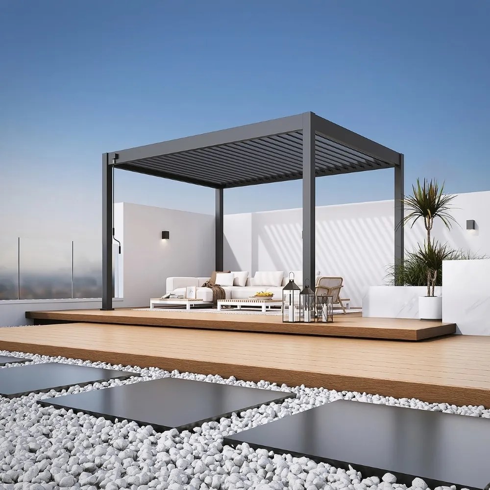 Bioklimatická pergola INTRO PLUS 4X3m, hliník, voľne stojaca