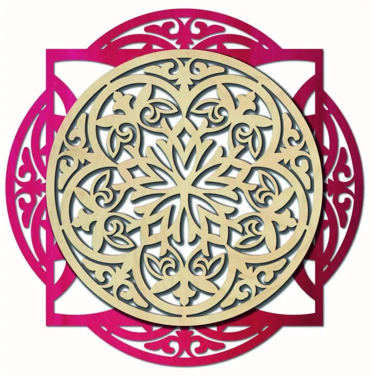 Drevený dekoratívny obraz s elegantným vzorom - mandala I SENTOP PR0304