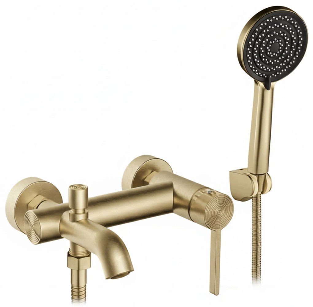 Rea Foster, vaňová batéria s ručnou sprchovou súpravou, zlatá matná, REA-B6445