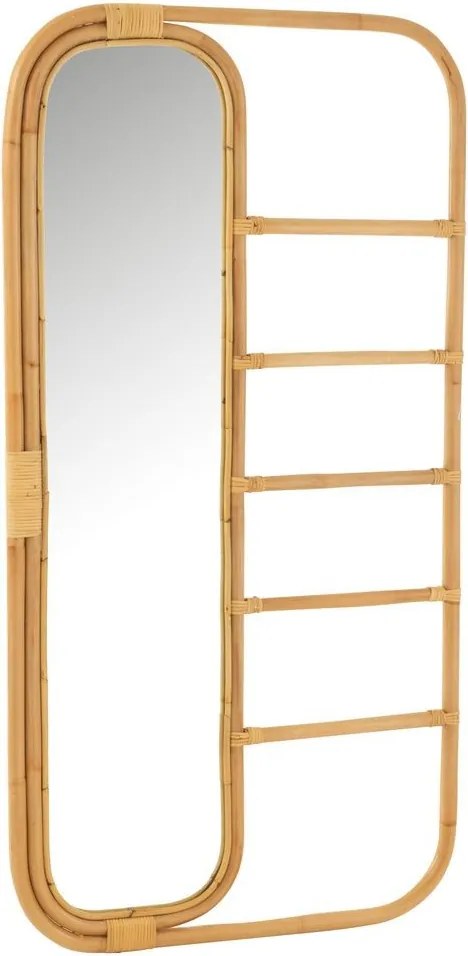 Prírodné ratanové zrkadlo s rebríkom Ellen Rattan Natural - 80*3*152cm