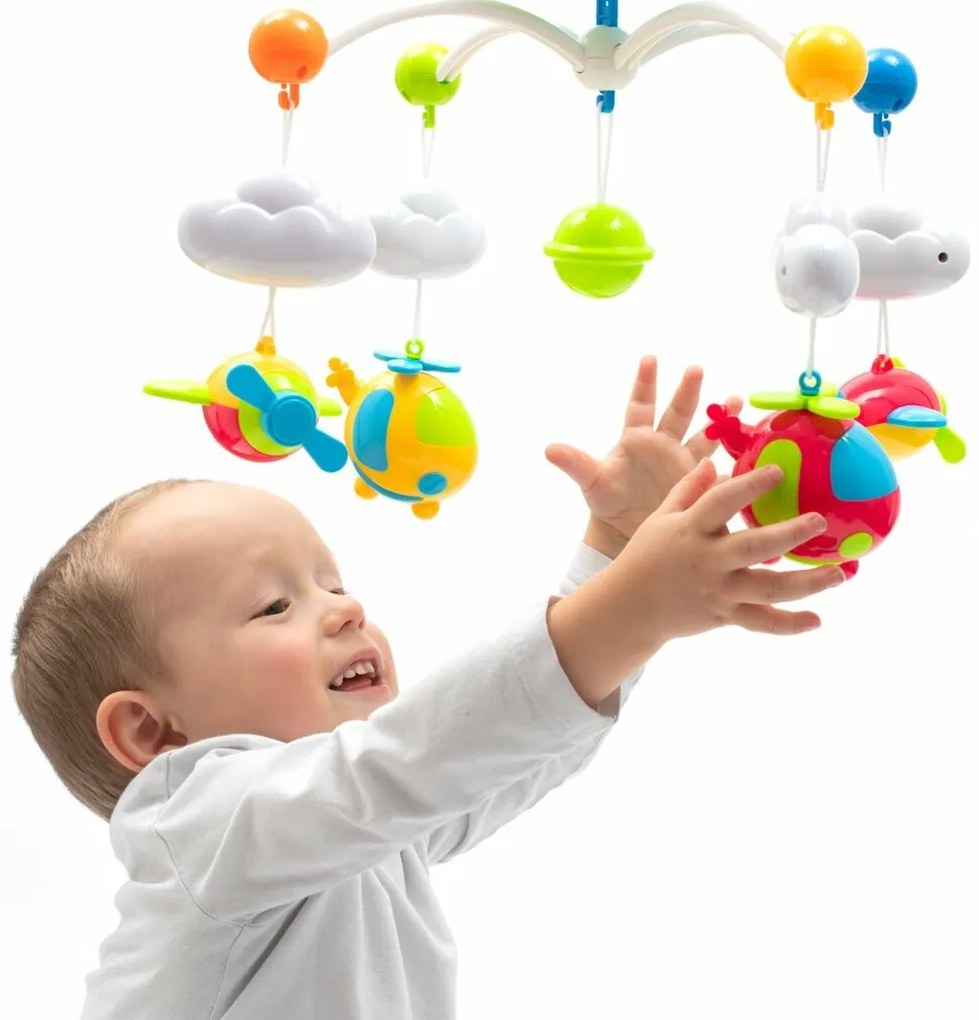 Kolotoč Baby Mix nad postieľku s projektorom adiaľkovým ovládaním, modrý