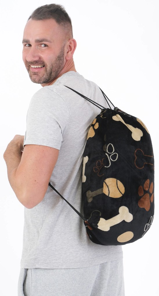 Baránková mikina mikroplyš – Psie labky čiernej veľkosť L