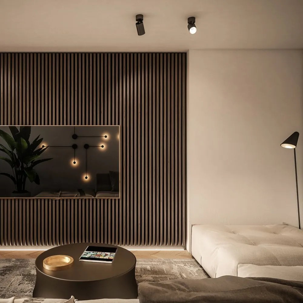 Akustický panel ACOUSTIC LINE - ezotica | čierna, 2650 x 245 x 22 mm, lamely MDF + FINISH FOLIE, akustický podklad FILC