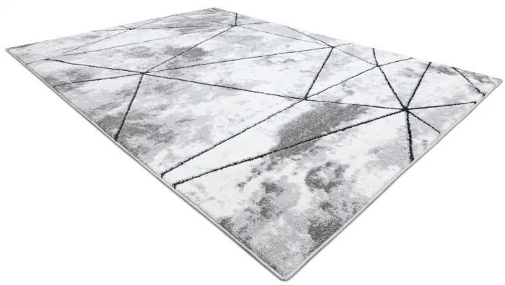 Moderný koberec COZY Polygons, geometrický, šedý