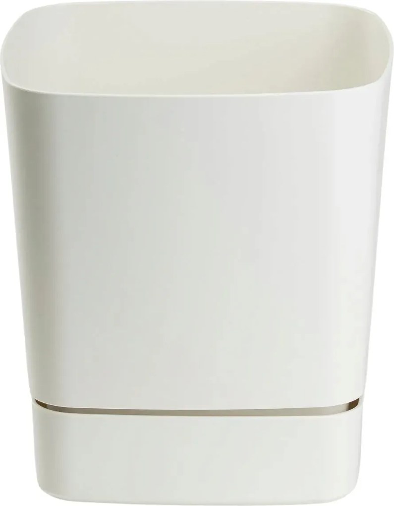 Plastový květináč s podmiskou Cubi 16x16 cm krémový