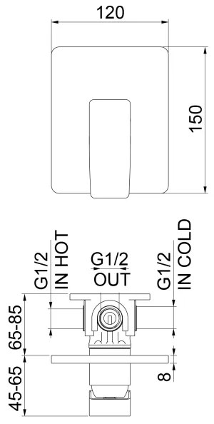 Sapho - Sprchová batéria pre podomietkovú inštaláciu TURSI matná čierna