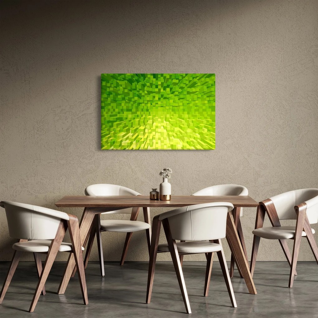 Obraz žltozelených kostičiek (90x60 cm)