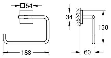 GROHE 40975000 - Držiak na uteráky START CUBE lesklý chróm