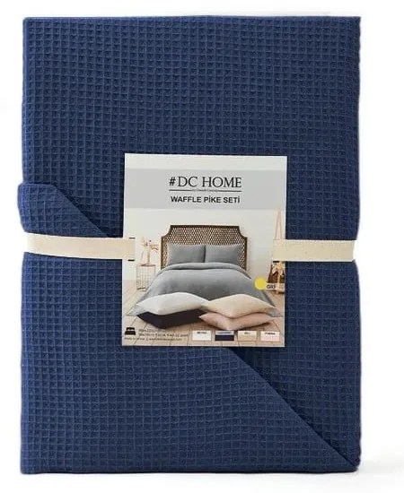 Tmavomodrý pléd 200x220 cm Waffle – Mijolnir