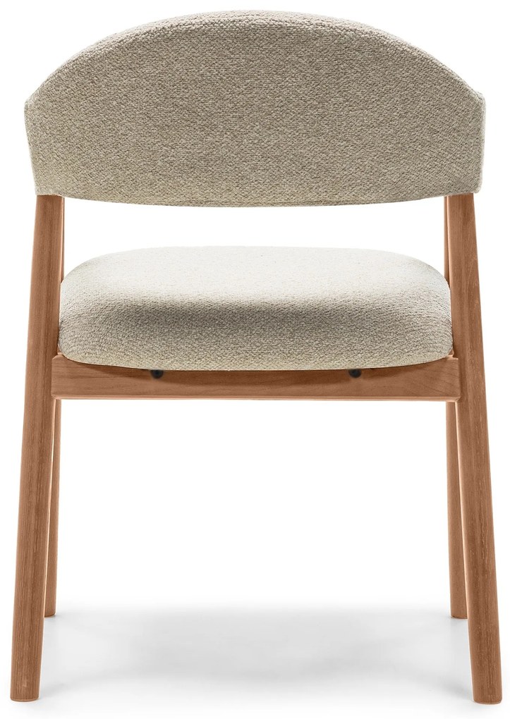 Čalouněná jídelní židle Sorento z masivu bouclé béžová/ořech