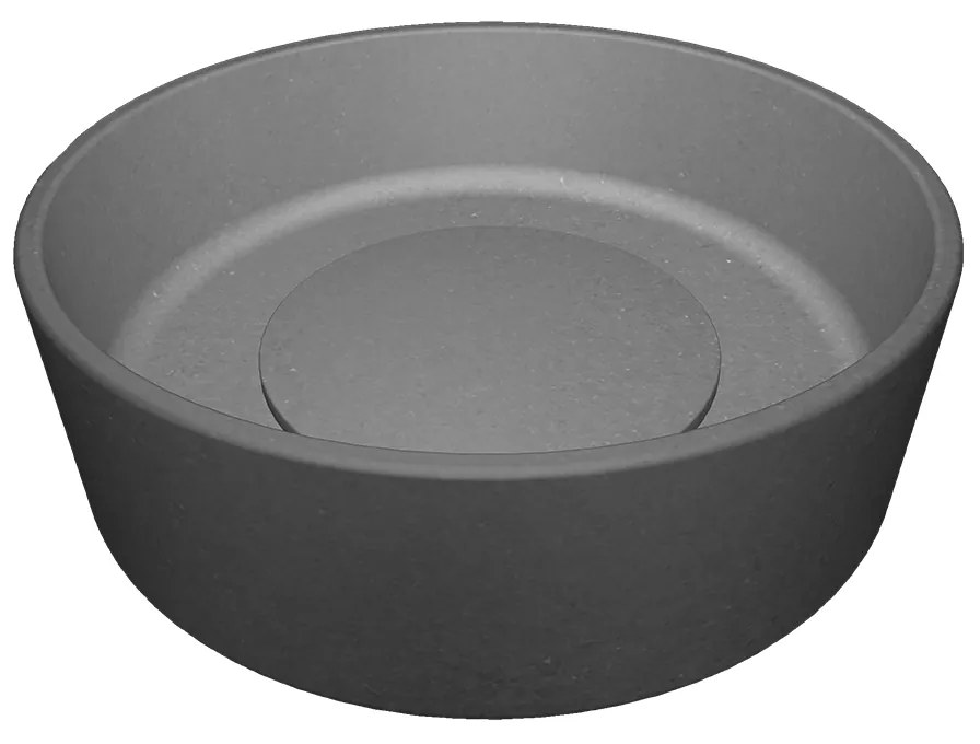 Laveo Perl, granitové umývadlo na dosku 360x360x115 mm, šedá, LAV-VGP1510T