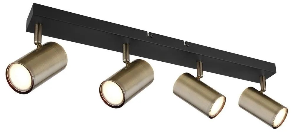 Globo 57911-4M - Bodové svietidlo ROBBY 4xGU10/35W/230V čierna/mosadz