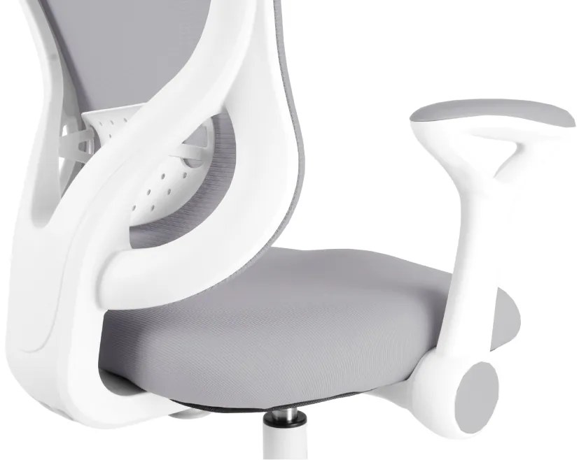 Detská rastúca stolička Neoseat JUNI 007 — látka, prateľný poťah, sivá