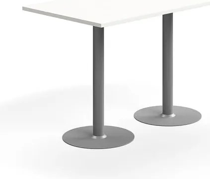 Barový stôl VERTICUS, 1400x800x900 mm, biela/strieborná