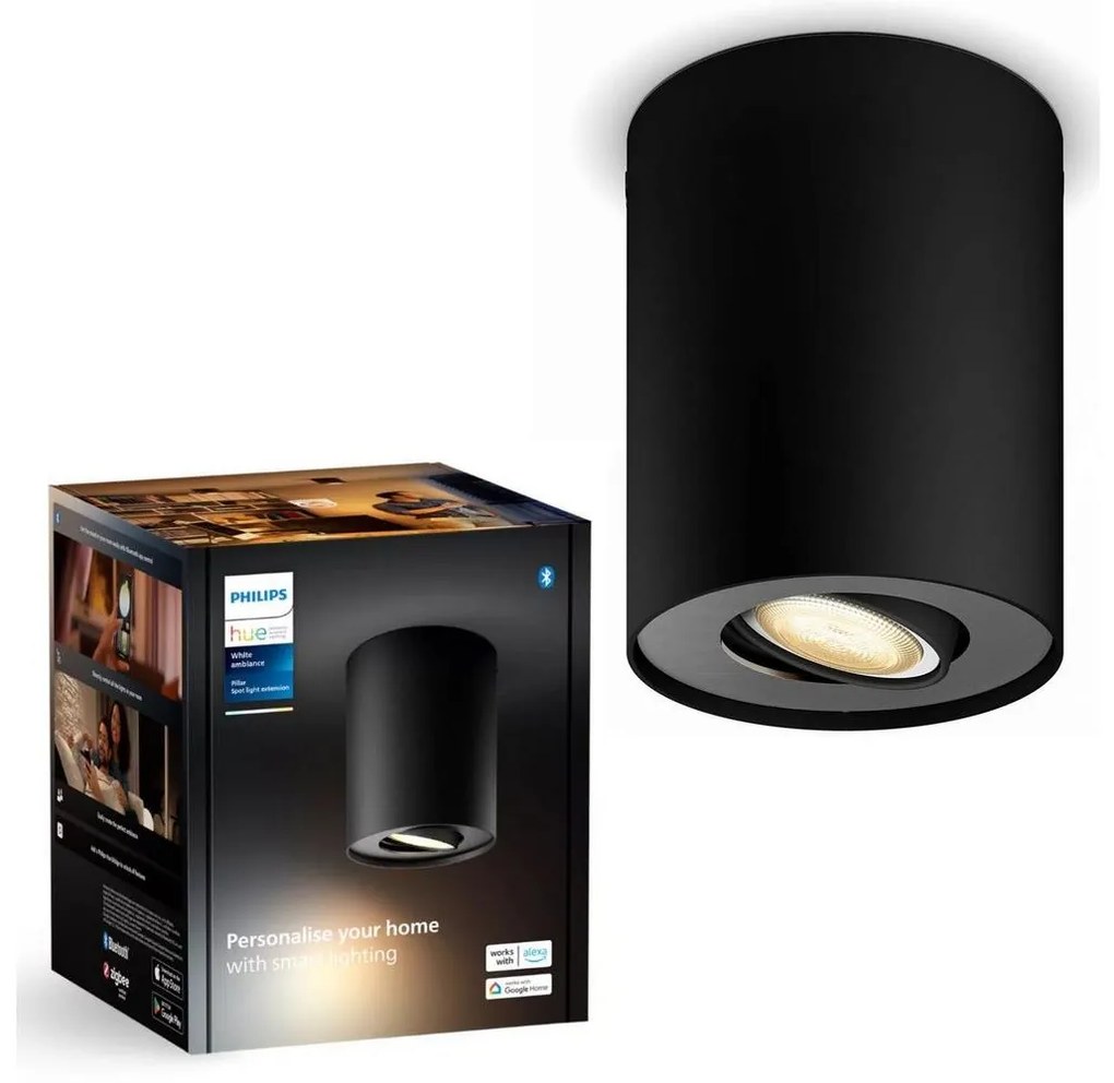 Philips - LED Stmievateľné bodové svietidlo Hue PILLAR 1xGU10/4,2W/230V čierna P6198