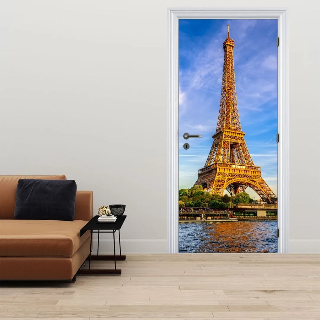 Fototapeta na dvere - Eiffelova veža (95x205cm)