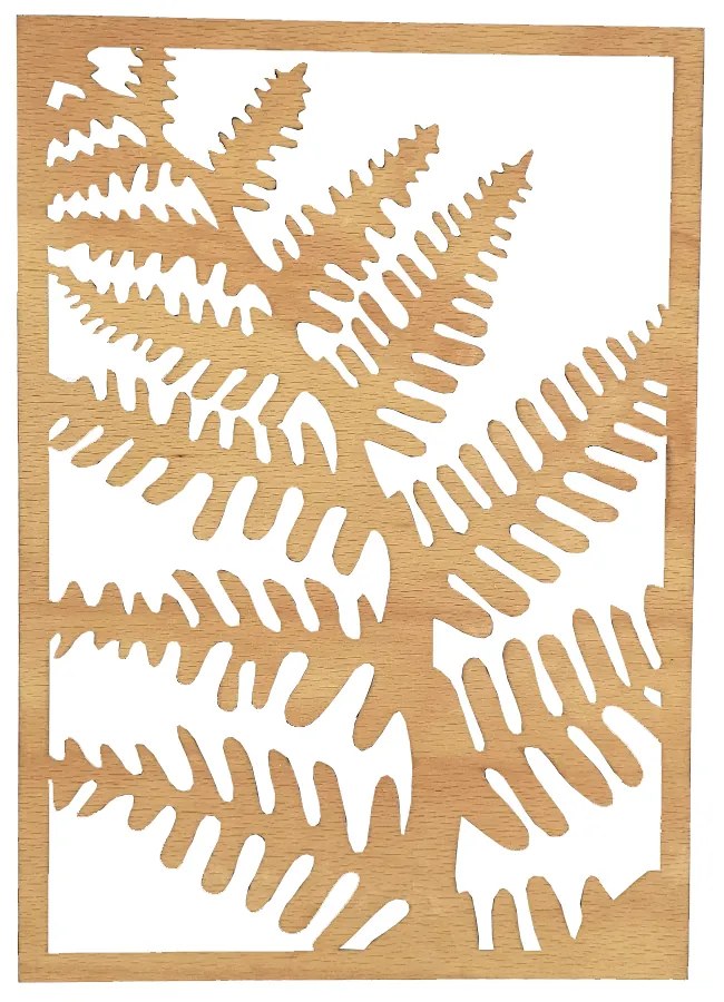 AMADEA Drevený obraz papraď, rozmer 30 x 21 cm, český výrobok