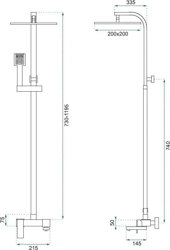 Rea Navaro - sprchový set s vaňovou výlevkou, chróm, REA-P0802