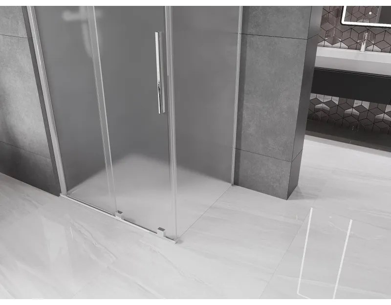 Mexen Velar, sprchový kút s posuvnými dverami 150 x 100 cm, 8mm sklo námraza, chrómová, 871-150-100-31-01