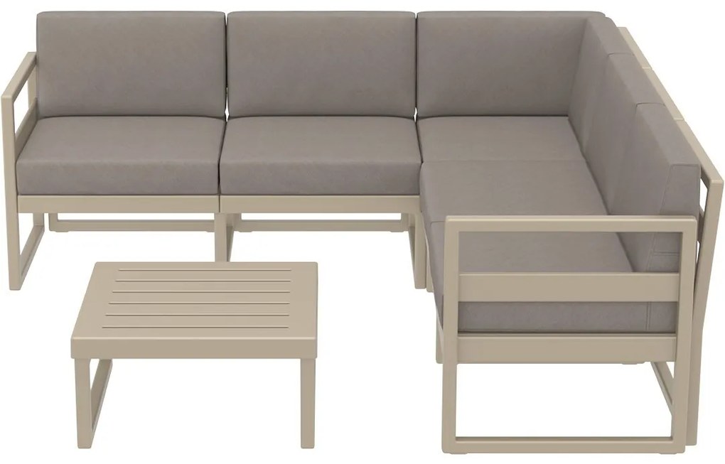 MYKONOS záhradný set, rohový silver grey